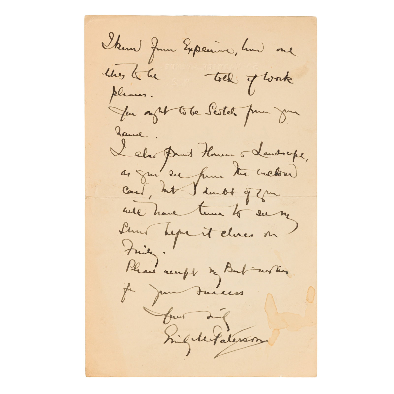 Art History Interest.- Robin Wallace Collection of letters and ephemera, London, c. 1930s-1950s. - 3