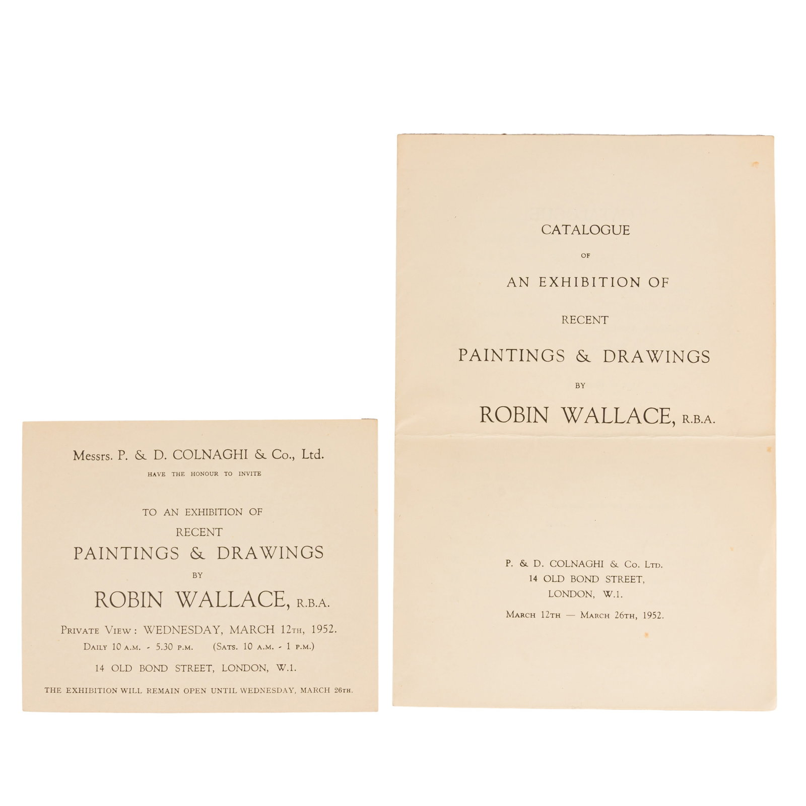 Art History Interest.- Robin Wallace Collection of letters and ephemera, London, c. 1930s-1950s. - 4