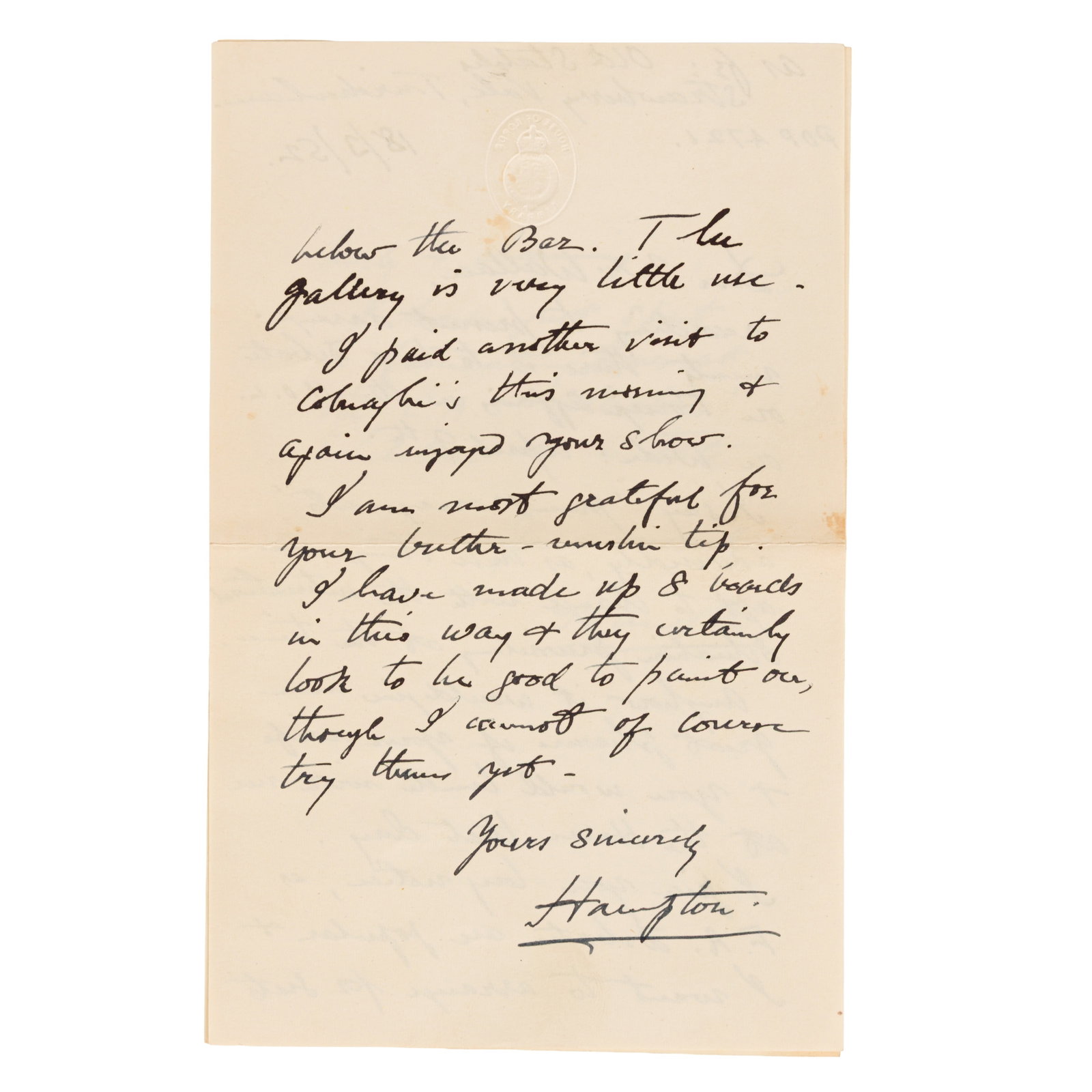 Art History Interest.- Robin Wallace Collection of letters and ephemera, London, c. 1930s-1950s. - 5