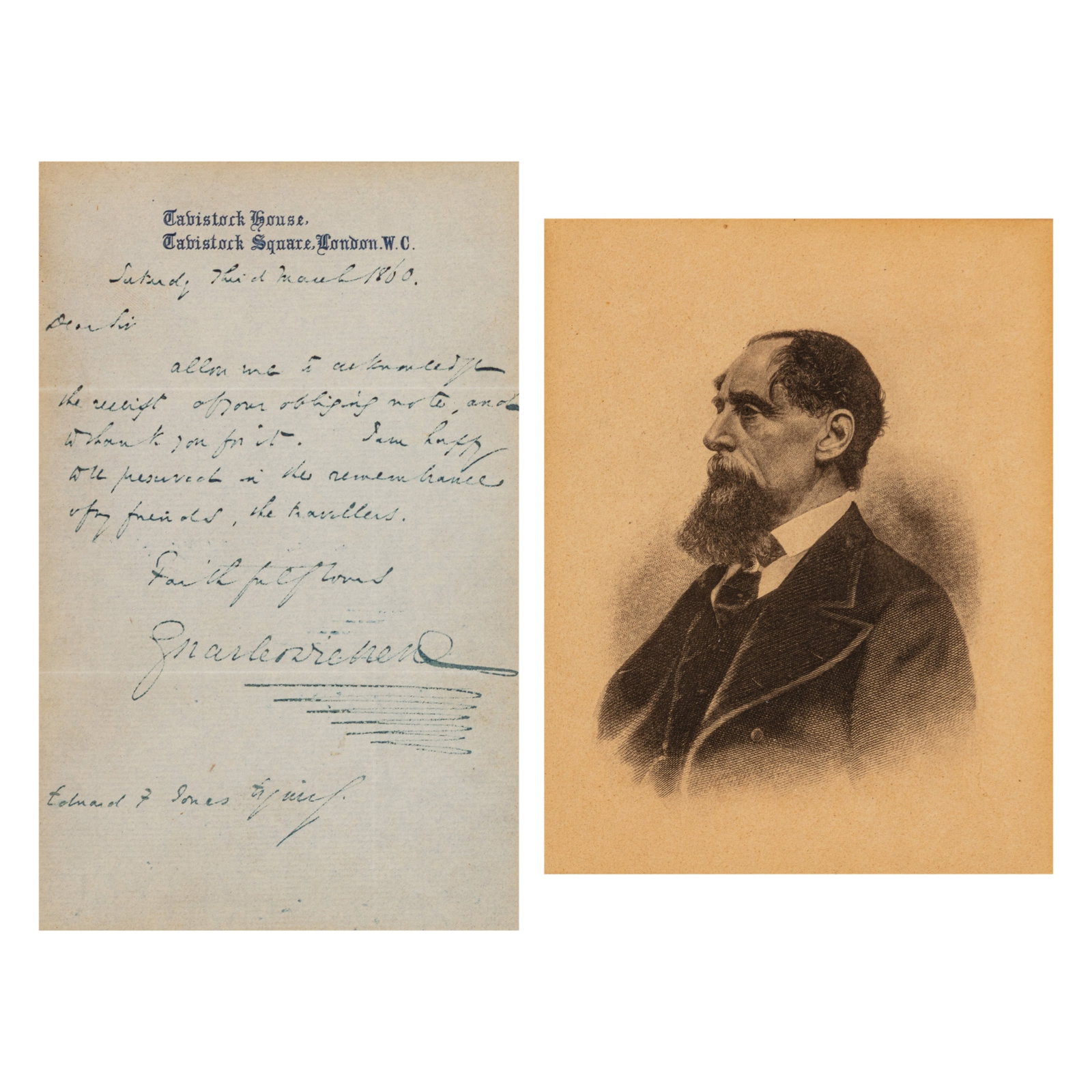 Dickens (Charles) Autograph letter signed ("Charles Dickens") - 2