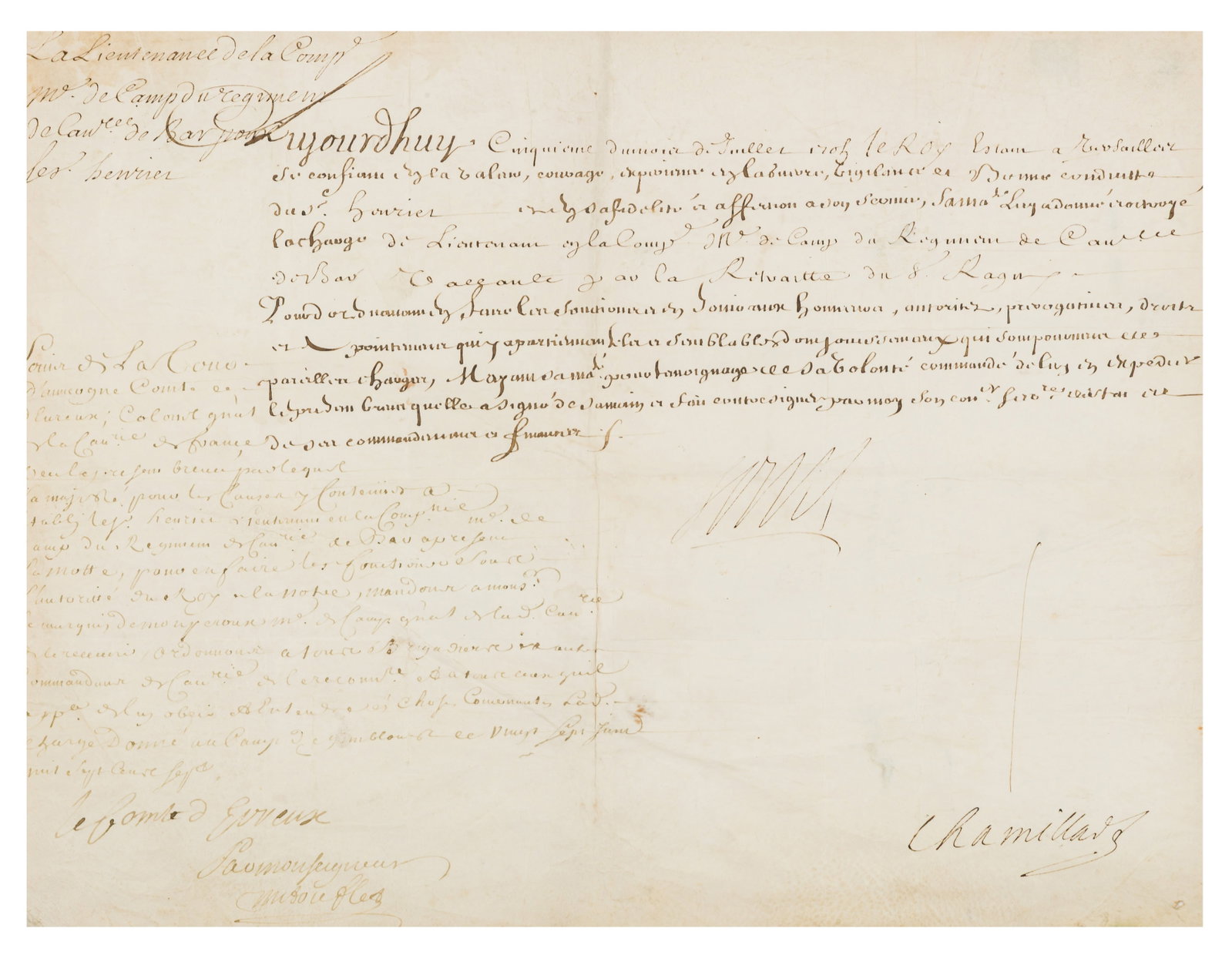 Chamillart (Michel) Military commission, 1705 - 2