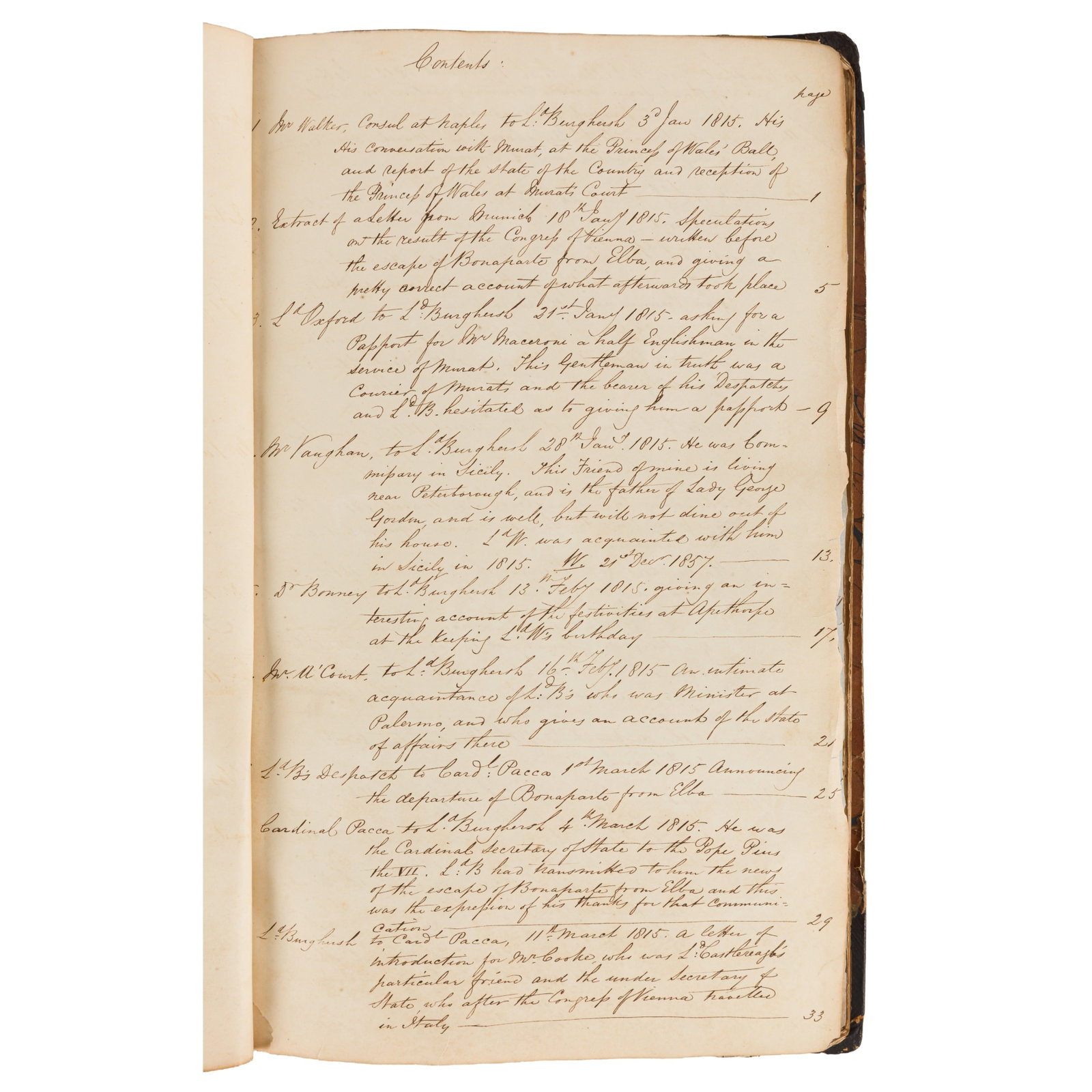 Fane (John, 11th Earl of Westmorland, Lord Burghersh) Diplomatic letters, 1815-1816 - 2