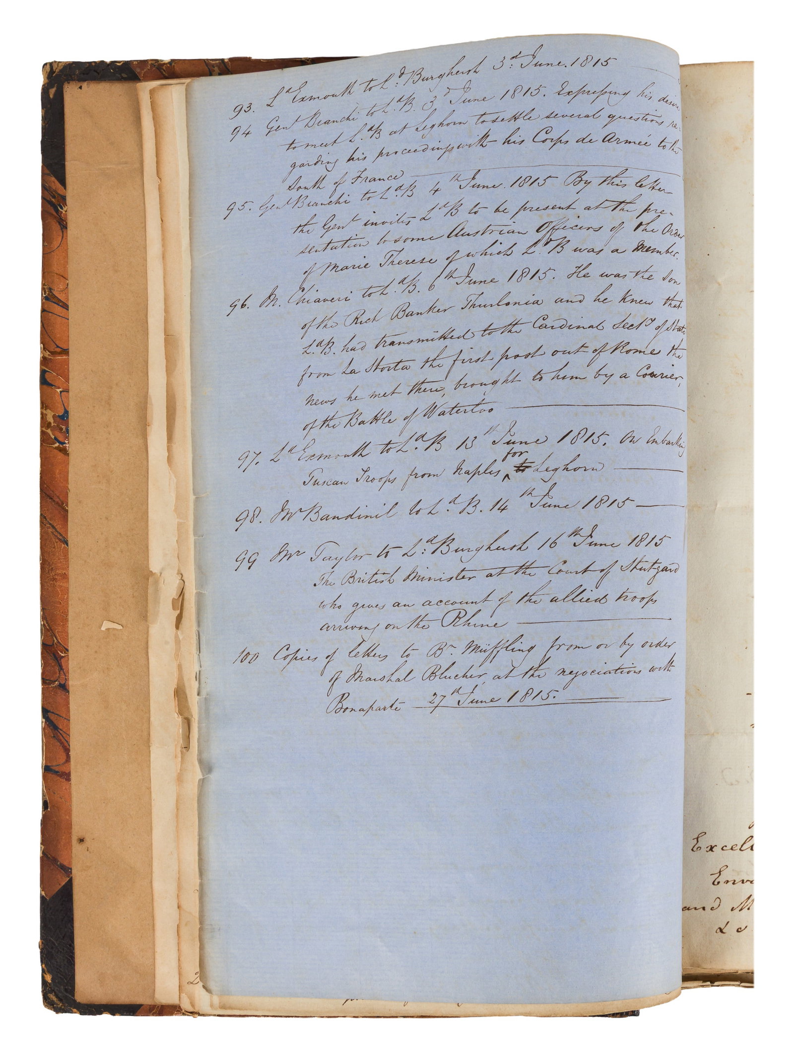 Fane (John, 11th Earl of Westmorland, Lord Burghersh) Diplomatic letters, 1815-1816 - 8