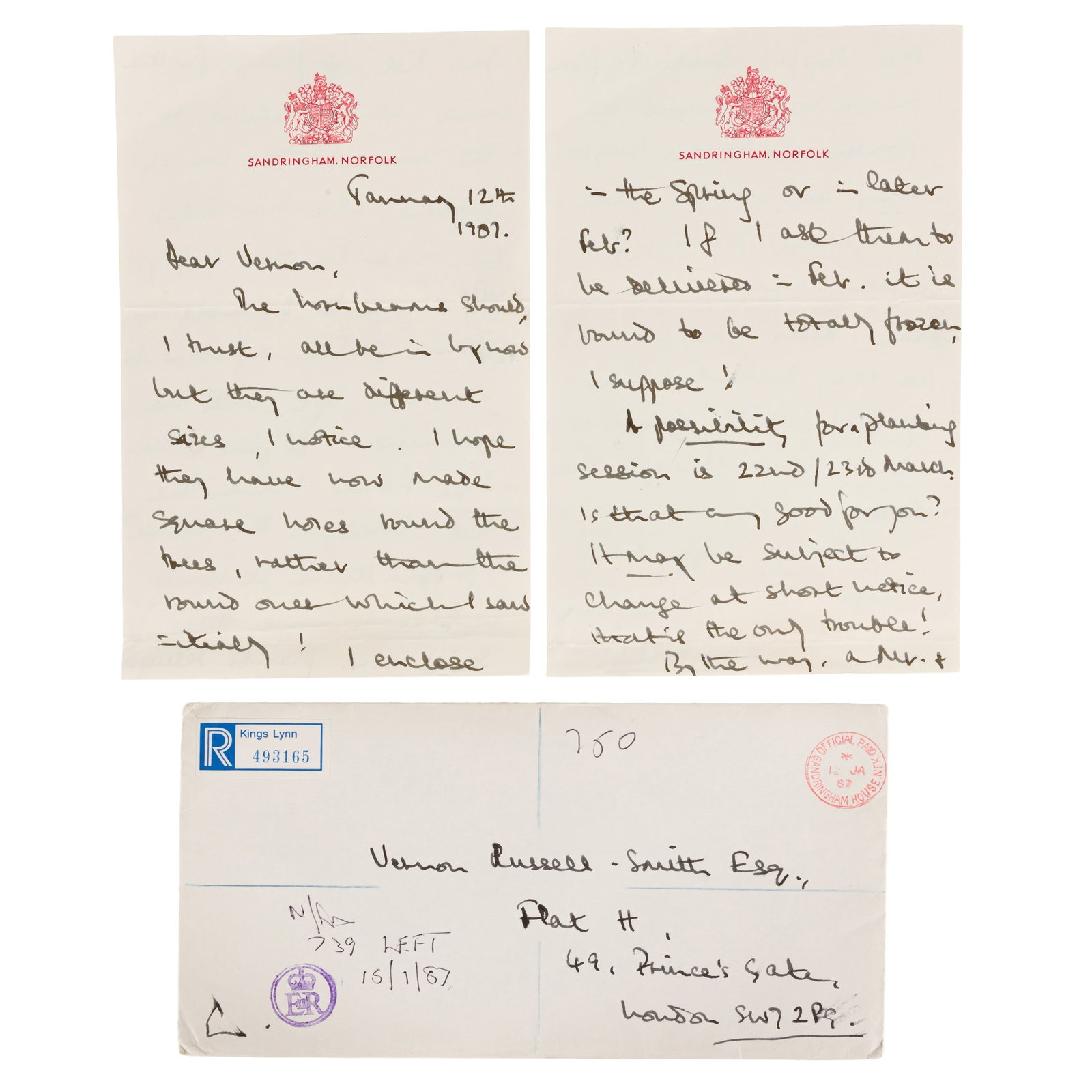Charles III, King of the United Kingdom Autograph letter signed ("Charles"), 1987 - 2