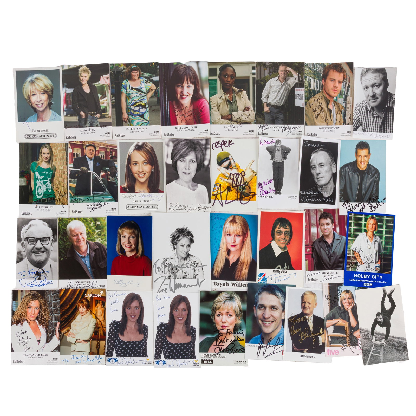 Photograph Collection.- British Tv Stars Signed promotional cards - 2