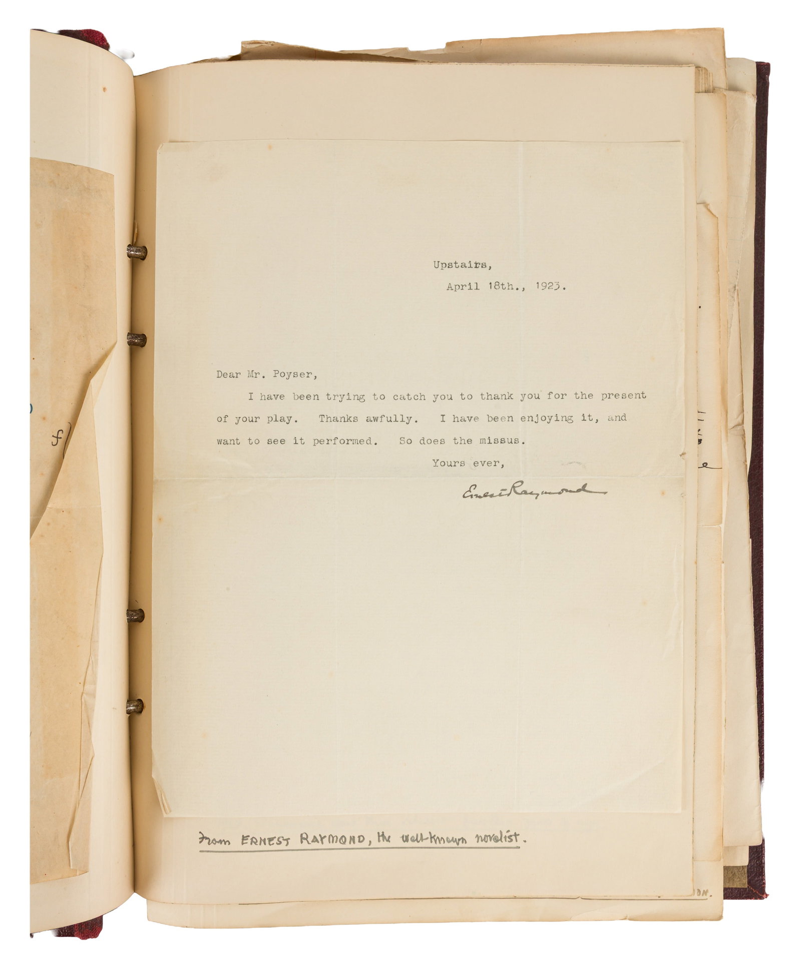Poyser (Arthur) Collection of letters and ephemera, 1094-1938 - 7