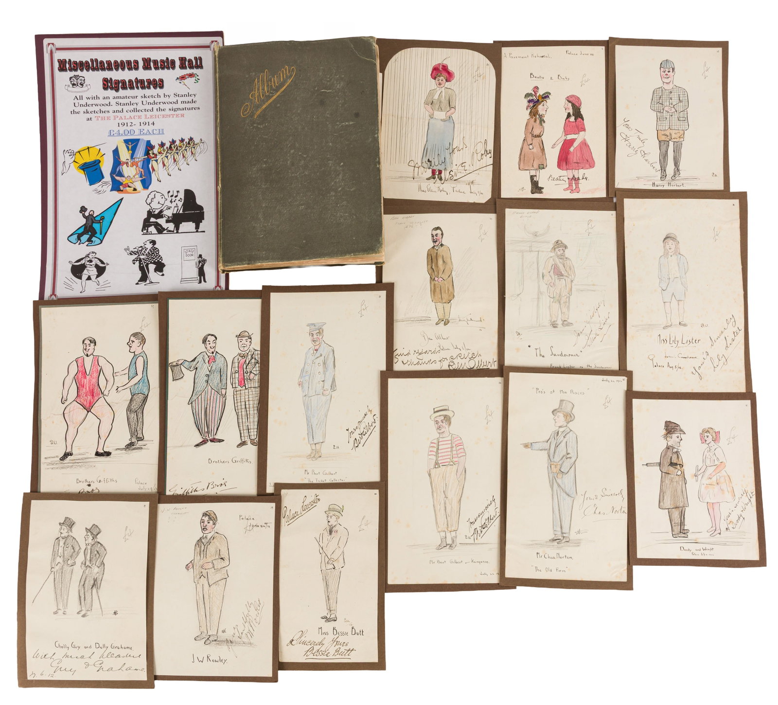 Autograph Collection.- Vintage Actors & Entertainers c. 1900s- 1910s - 2