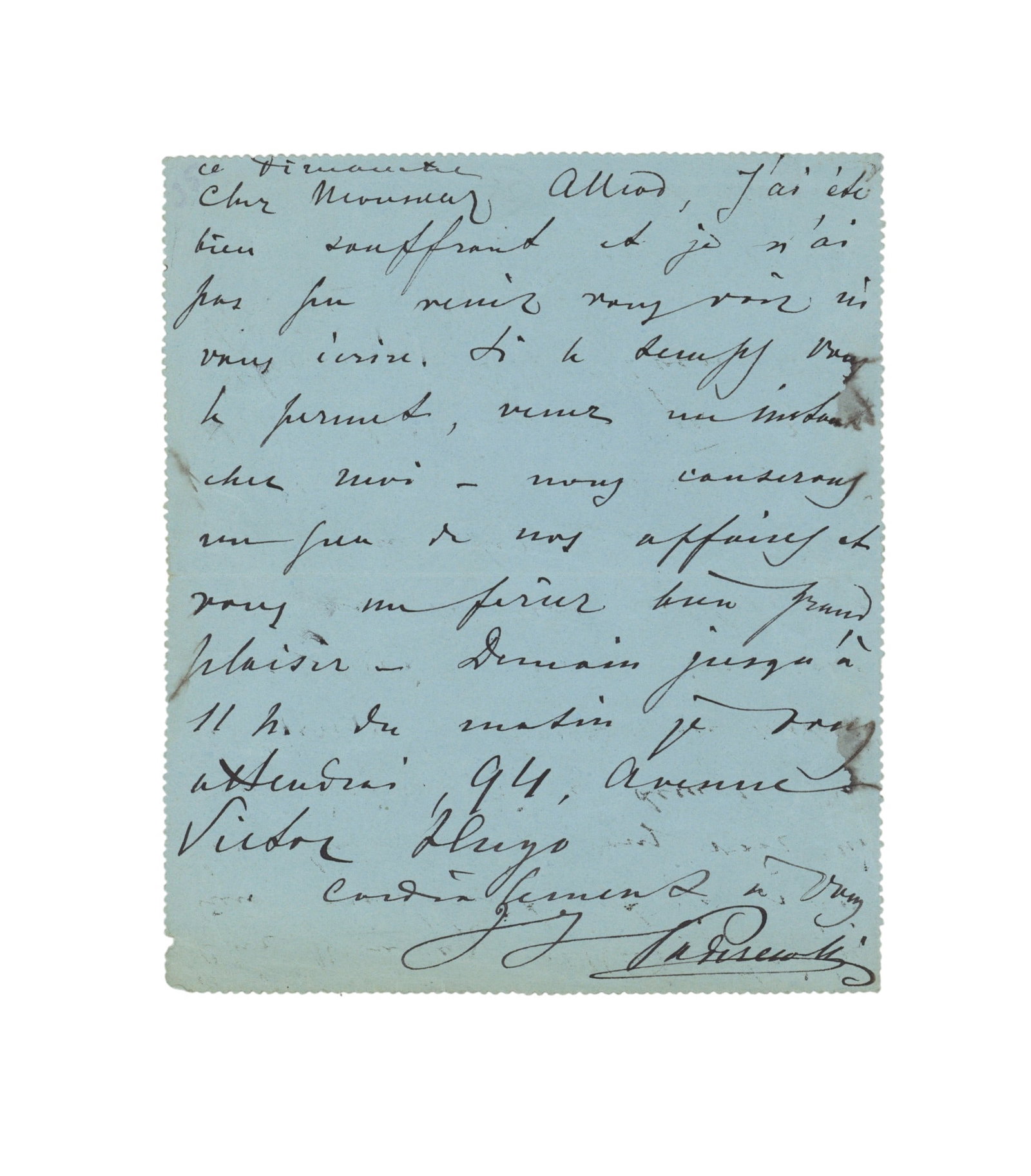 Paderewski (Ignace J.) Ink signature on loose album page - 2