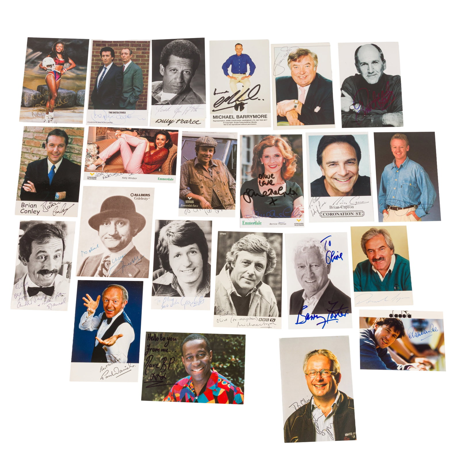 Photograph Collection.- Actors & Entertainers Signed photographs: Photograph Collection.- Actors & Entertainers Signed photographs Large collection of promotional photographs signed by various actors, musicians and Tv celebrities, including: Alan Bates, Deryck Guyle