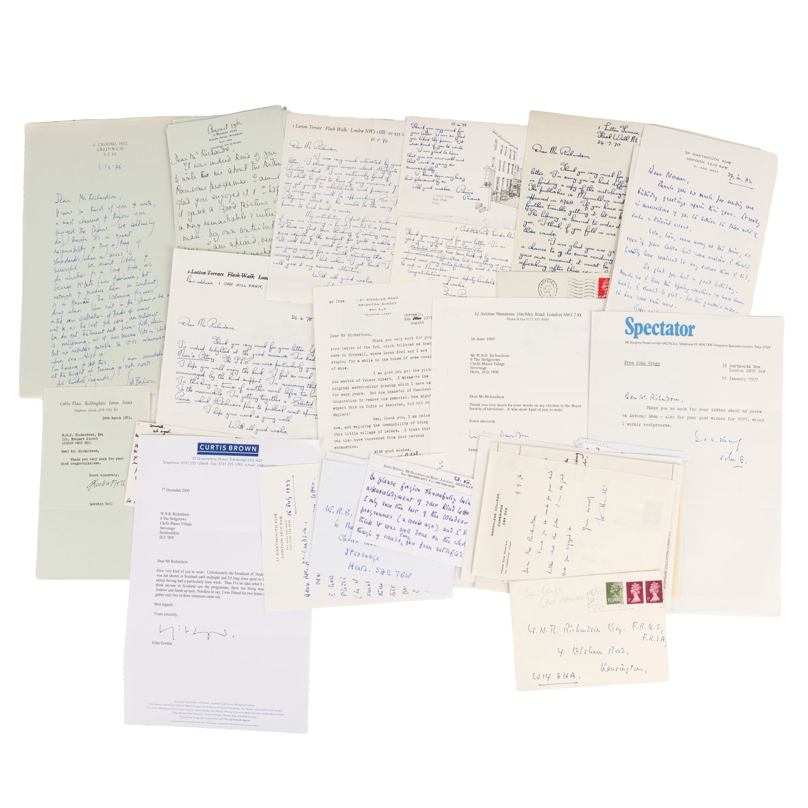 Autograph Collection.- Fellows of the Royal Society of Literature Letters and cards - 2