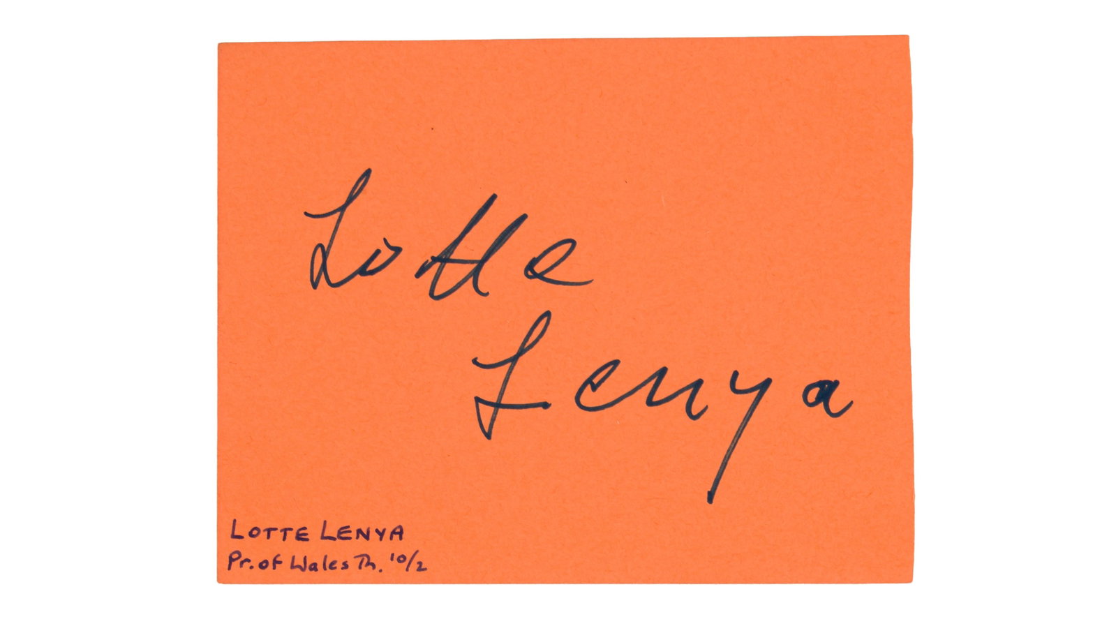 From Russia With Love.- Lotte Lenya and Pedro Armendáriz: From Russia With Love.- Lotte Lenya and Pedro Armendáriz Two loose album pages individually signed by Lotte Lenya (Antonia Fraser signature on the verso) and Pedro Armendáriz (inscribed in