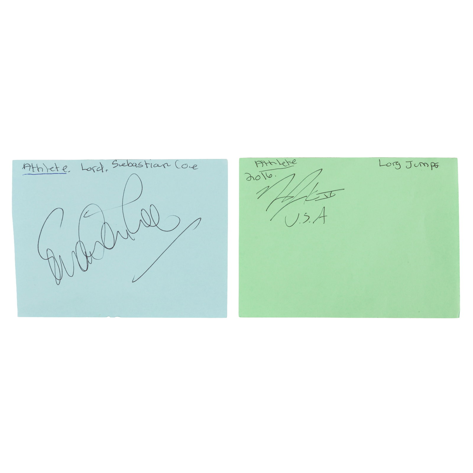 Autograph Collection.- Athletes, Footballers & Snookers Album pages, c. 1990s: Autograph Collection.- Athletes, Footballers & Snookers Album pages, c. 1990s Collection of loose album pages featuring signatures by footballers, snookers, athletes and Tv sport commentators, includi
