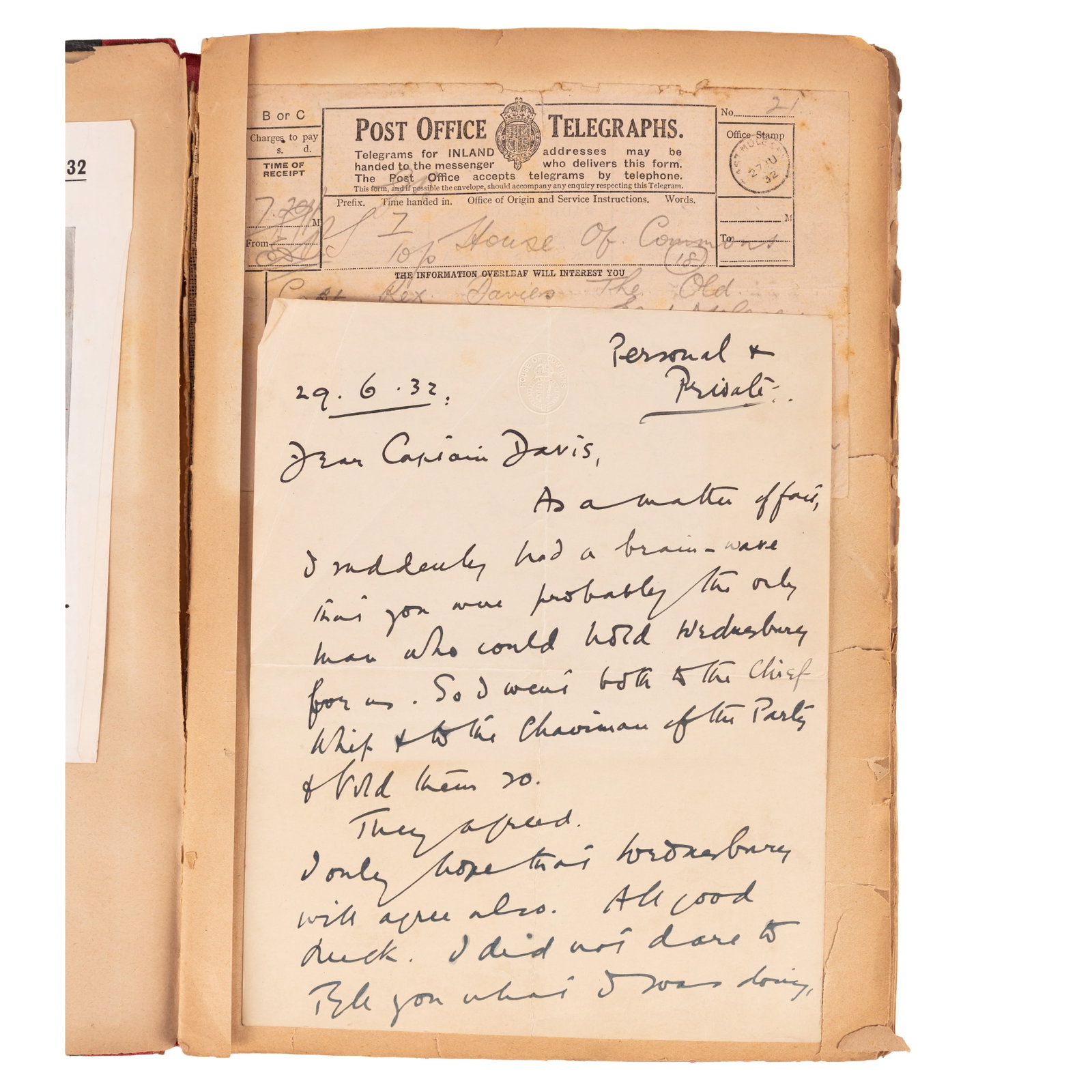 British Politics.- 1932 By-election Conservative candidacy - 2