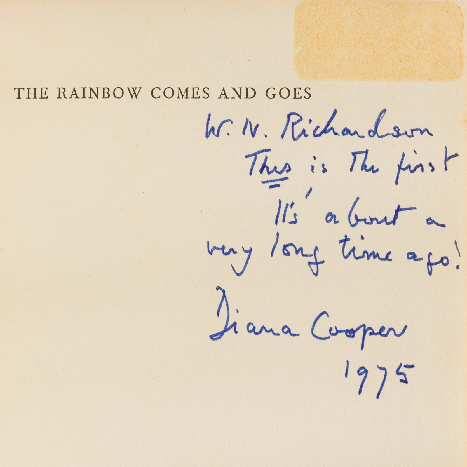 Cooper (Diana) Signed volumes - 2