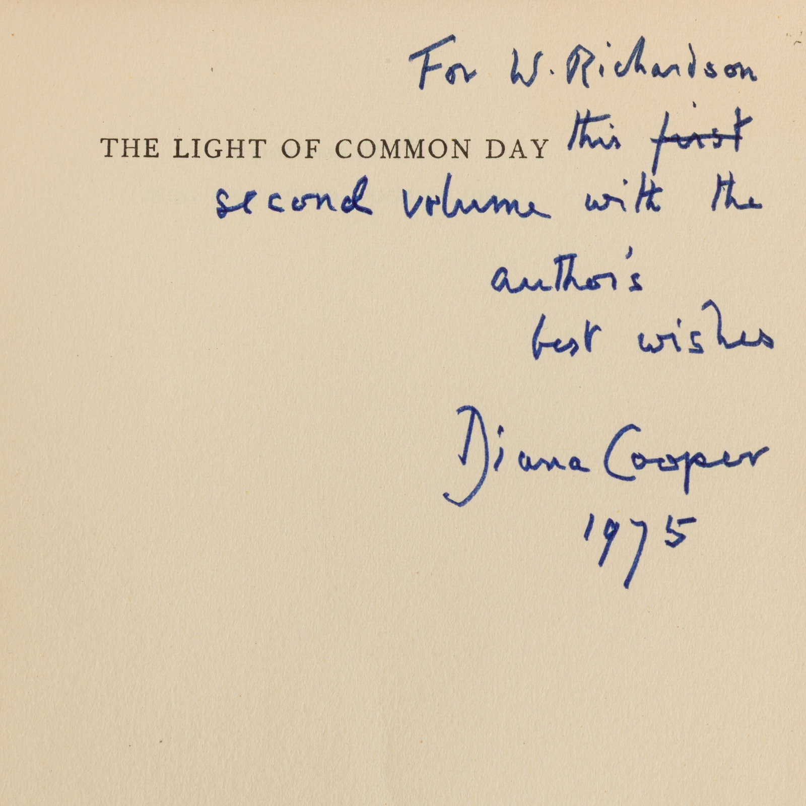 Cooper (Diana) Signed volumes - 3