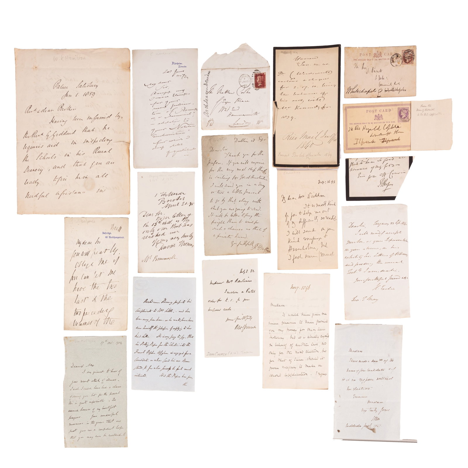 Autograph Collection.- Bishops and Church Leaders Group of letters, 19th century - 2