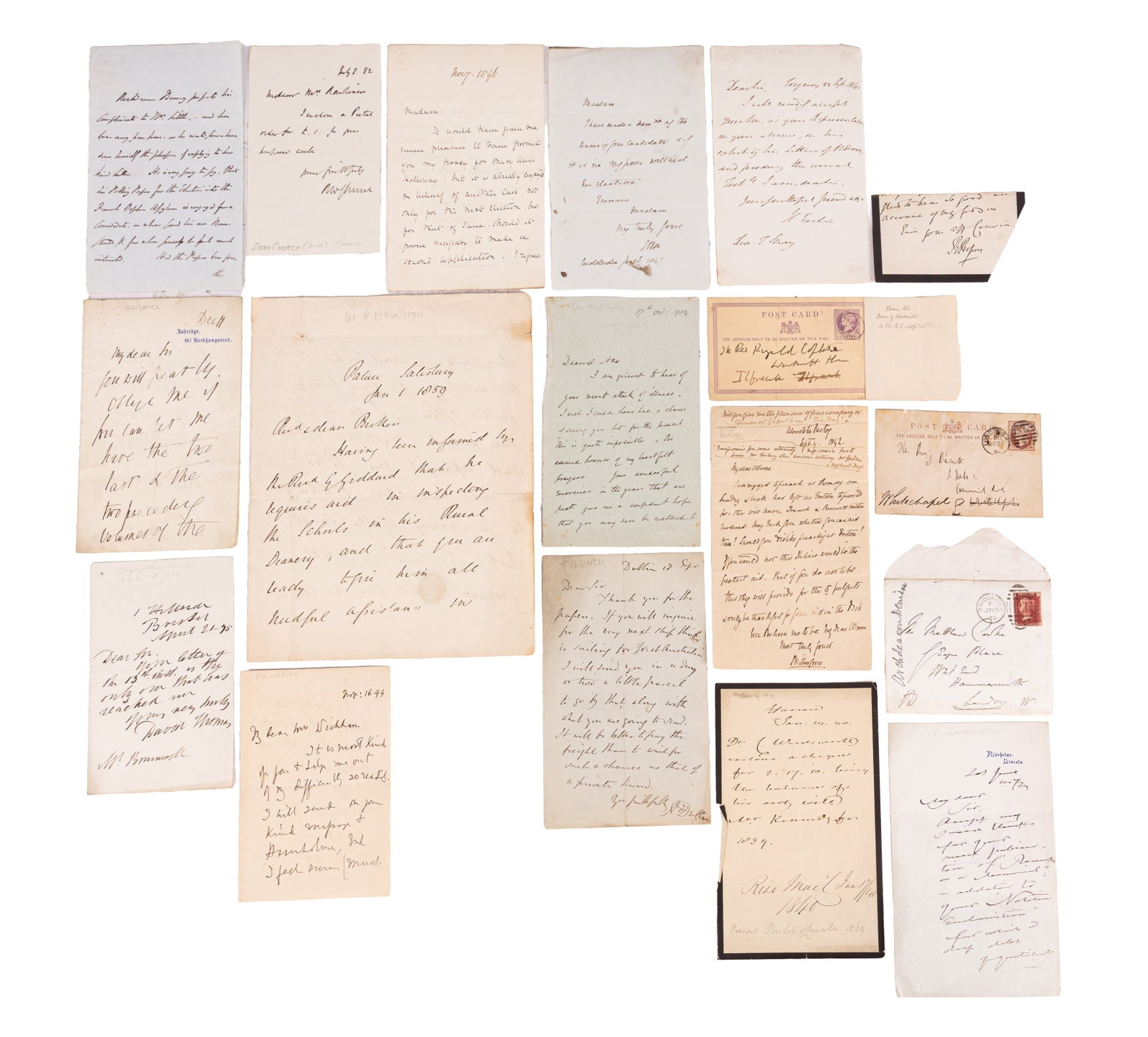Autograph Collection.- Bishops and Church Leaders Group of letters, 19th century - 3
