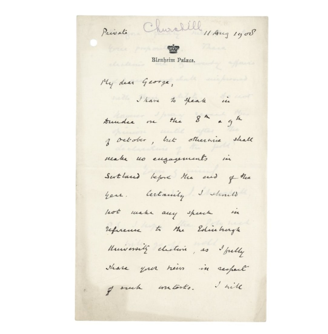 Churchill (Winston Spencer) Autograph letter signed ("Winston S. Churchill") - 2
