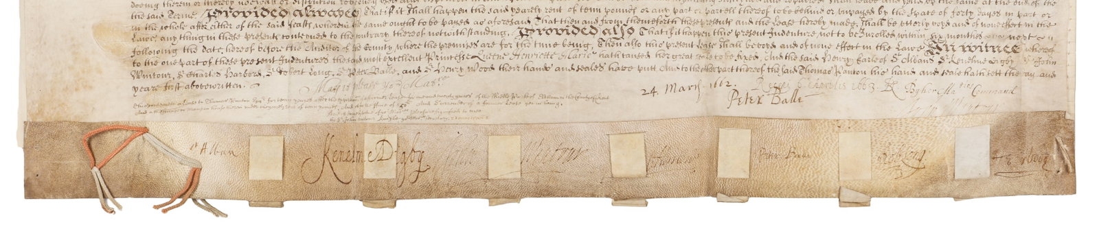 Henrietta Maria (Queen Consort of King Charles I) Signed indenture, 1663 - 4