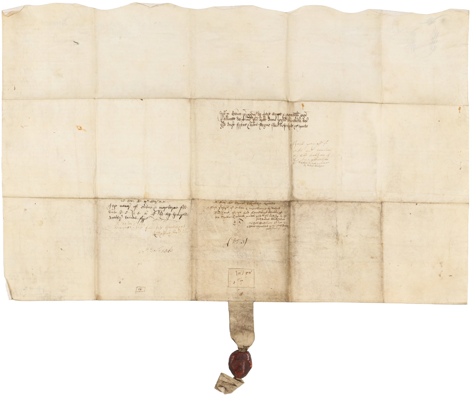 Essex (Walter Devereux, 1st Earl of) Signed indenture, 1563 - 2