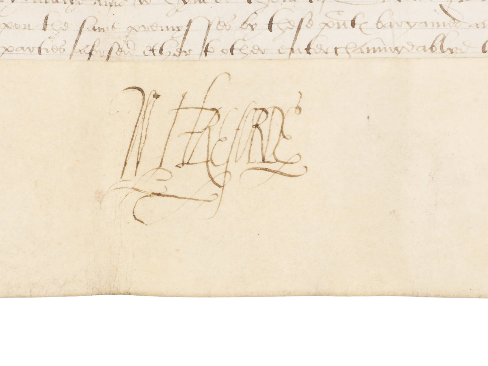 Essex (Walter Devereux, 1st Earl of) Signed indenture, 1563 - 3
