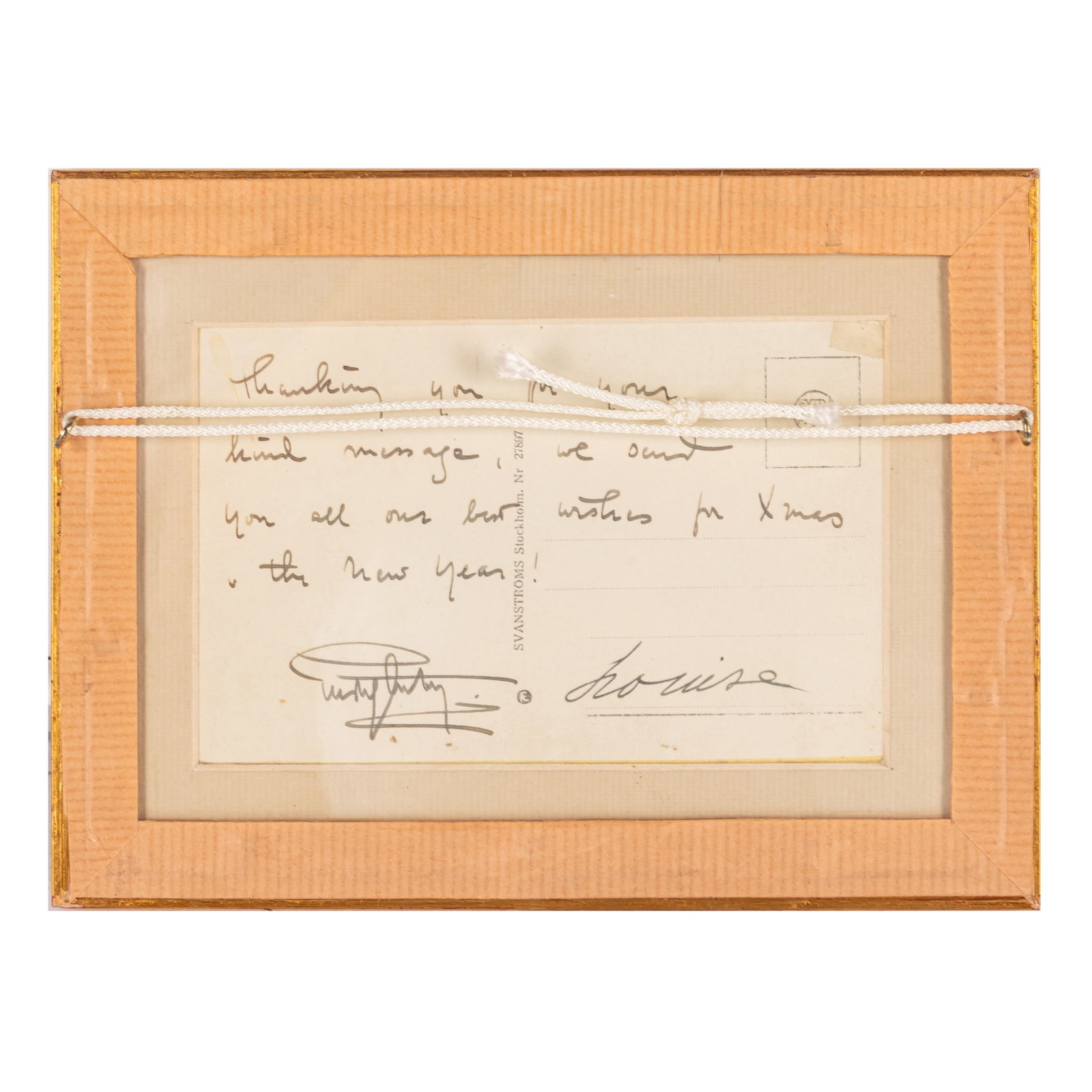Gustaf VI Adolf, King of Sweden Signed postcard and note - 2