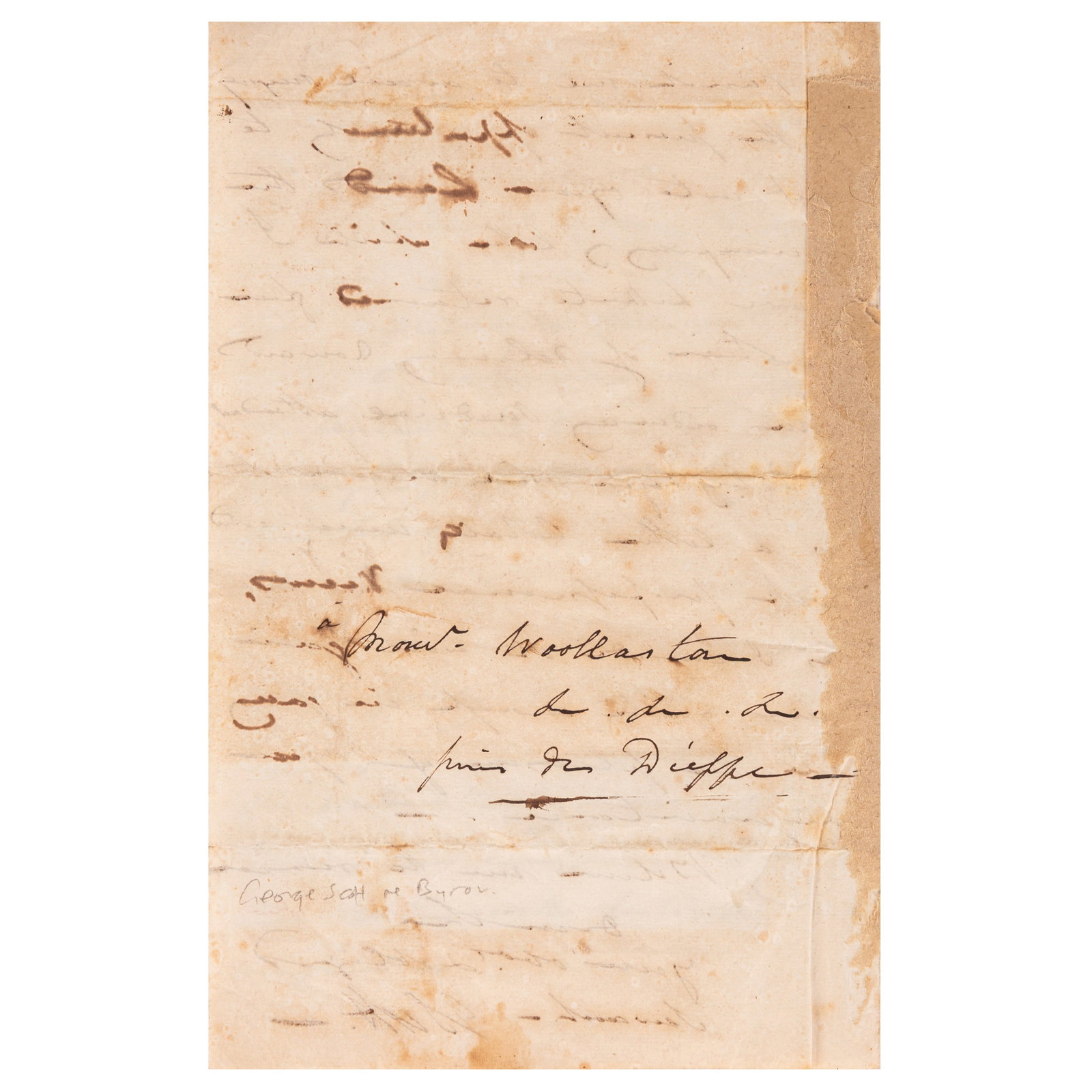 Lord Byron Interest.- George Scott Autograph letter signed ('G. Scott') re Byron’s religious d - 3