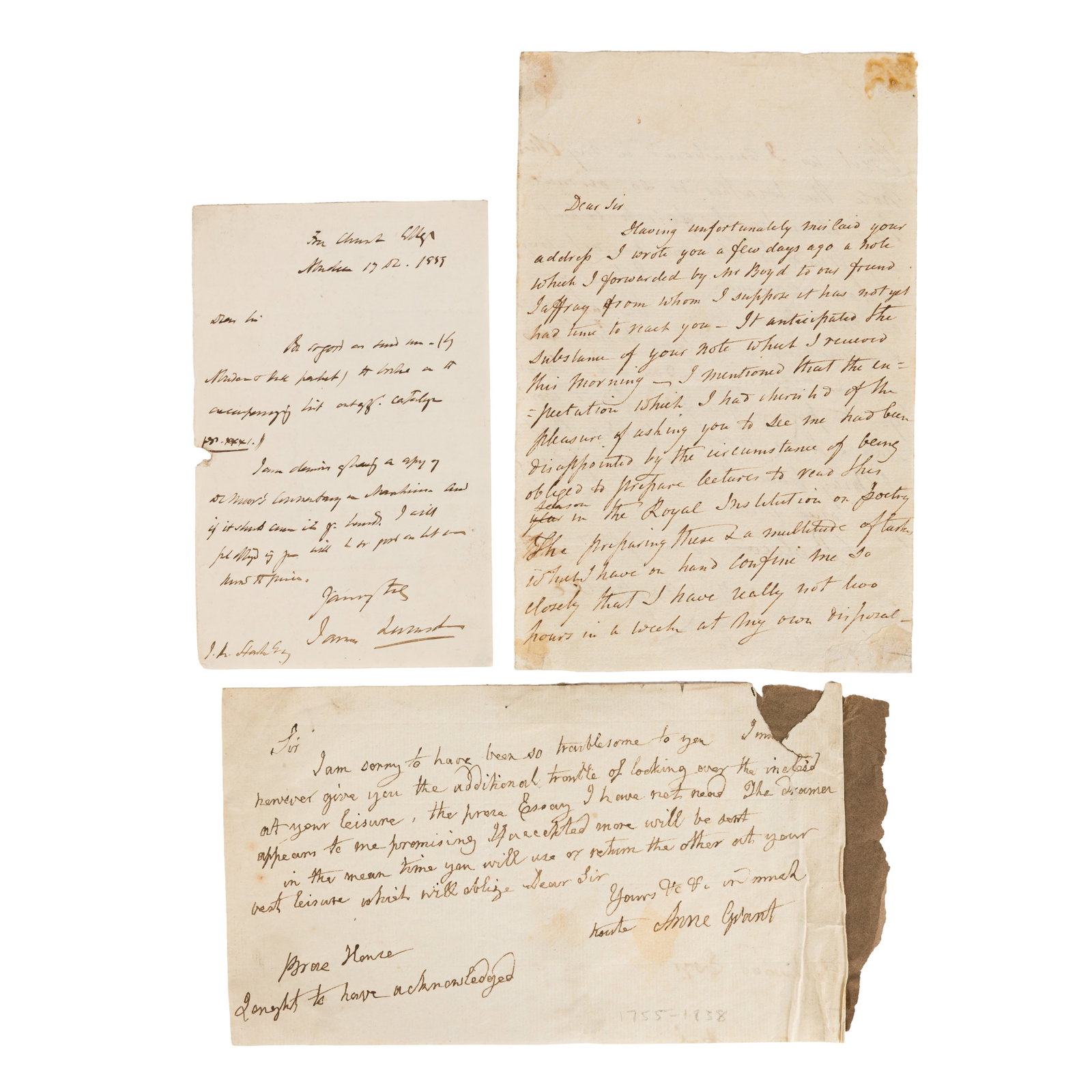 Campbell (Thomas) Autograph letter signed ("T. Campbell") - 2