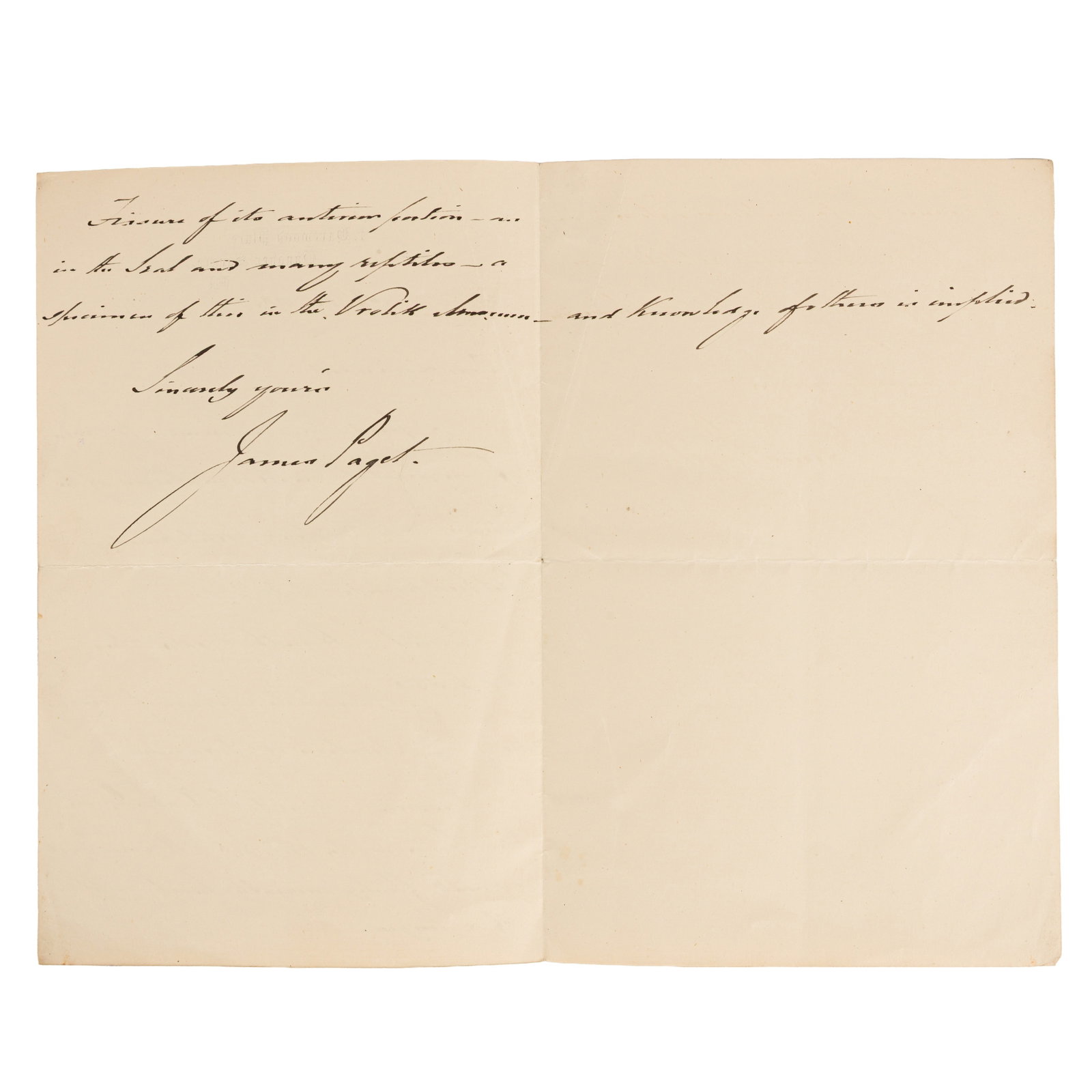 Paget (James) Autograph letter signed ("James Paget") - 2