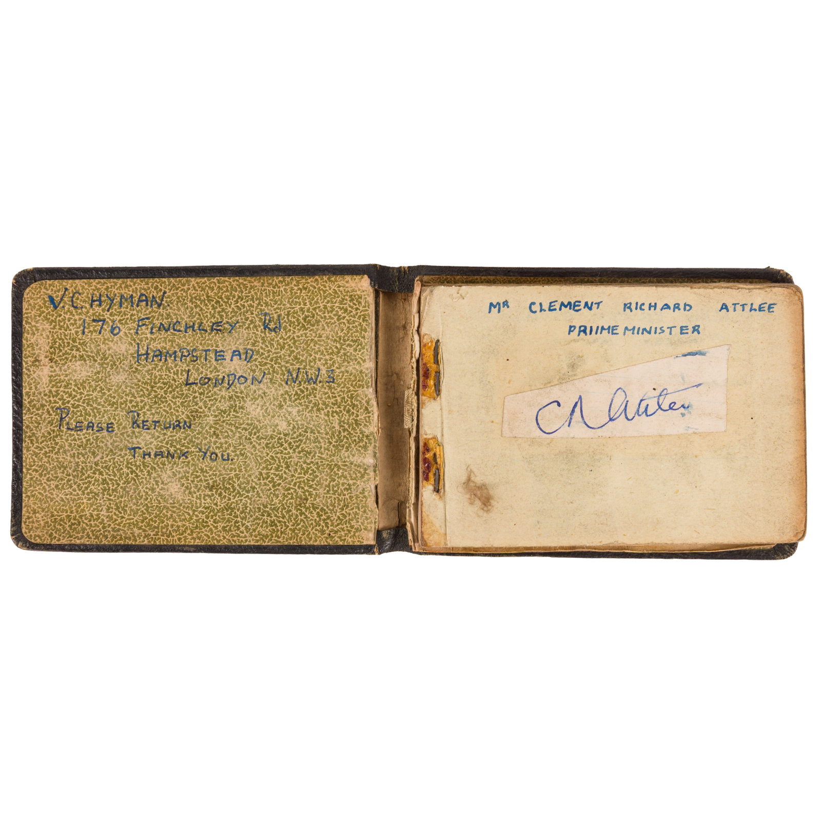 Autograph Album.- Actors & Politicians c. 1940s - 2