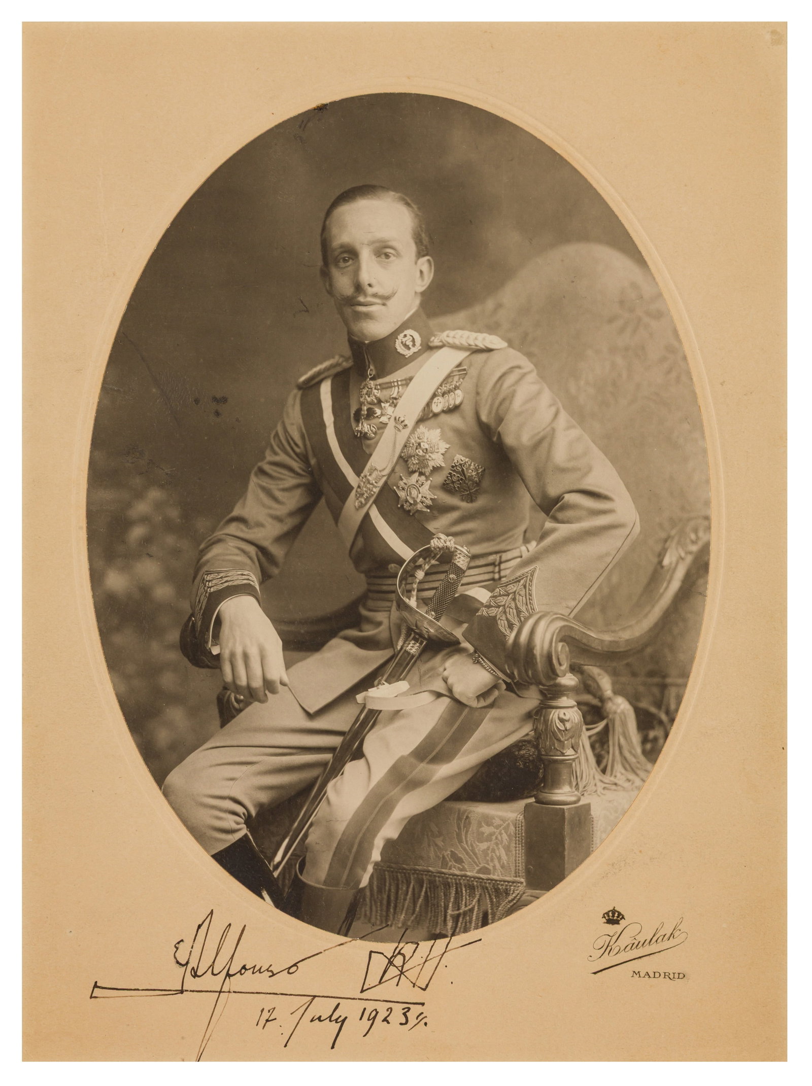 Alfonso XIII, King of Spain Signed photograph - 2