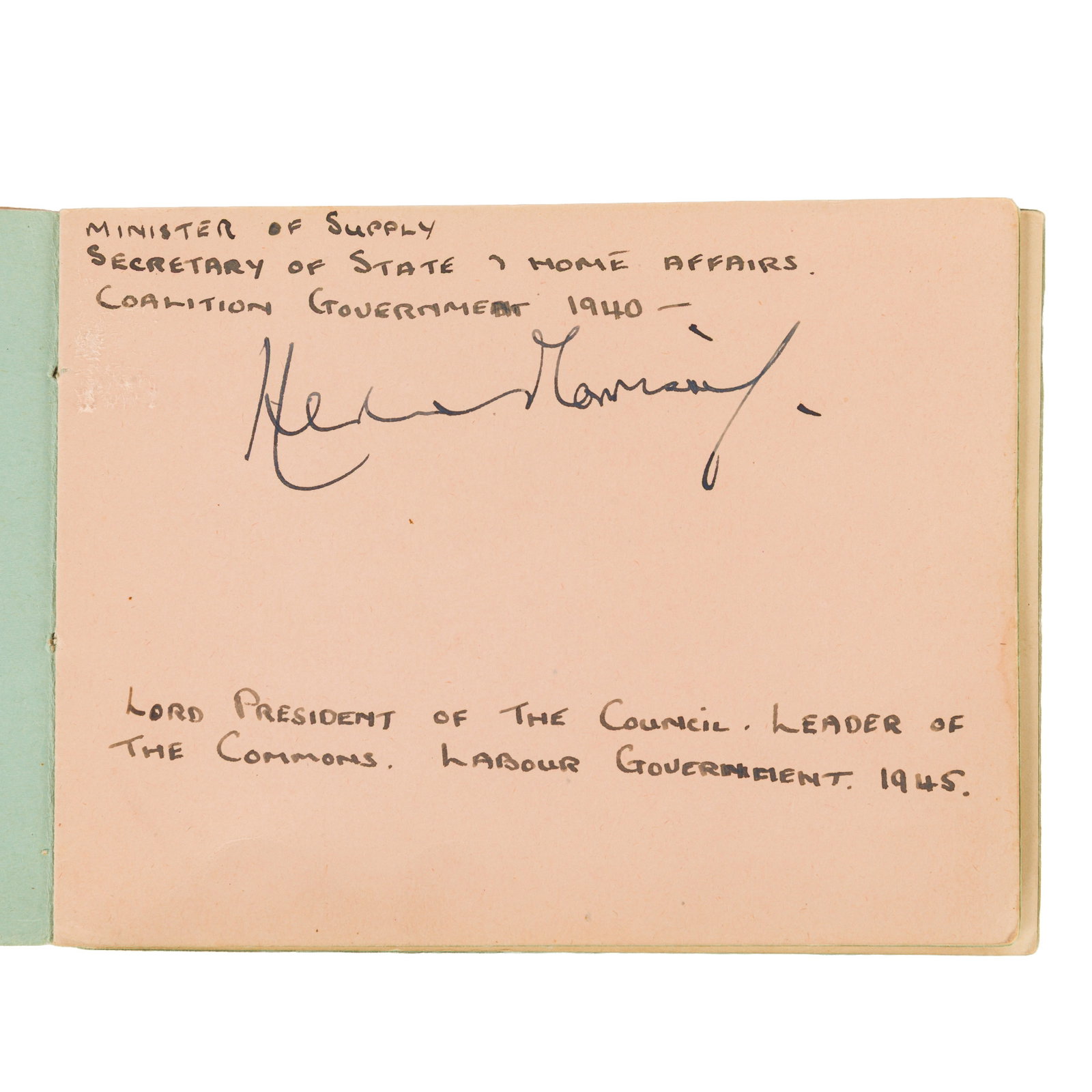 Autograph Album.- Labour Politicians c. 1940s - 2