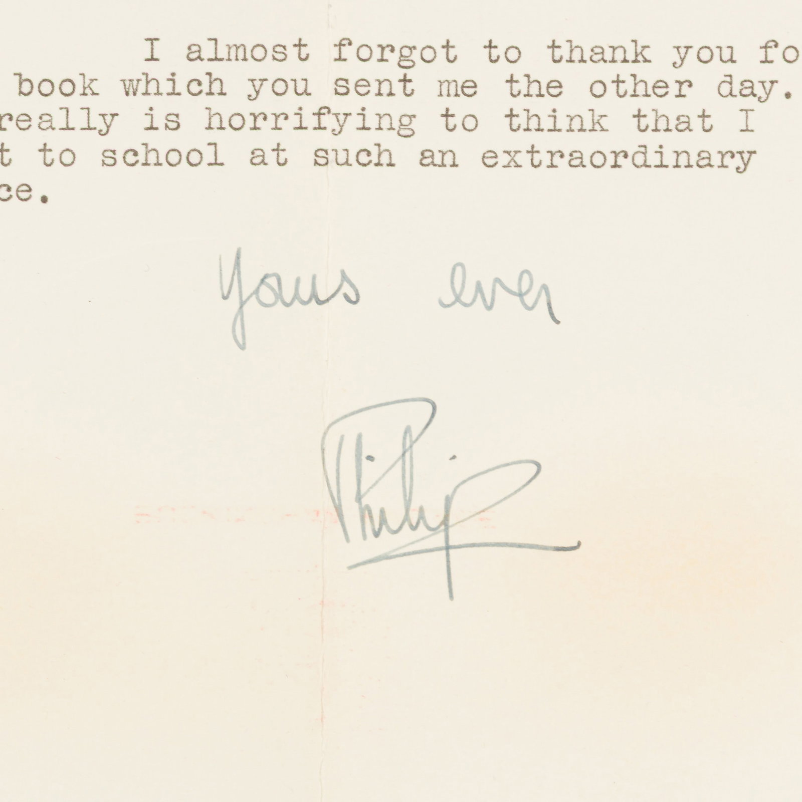 Prince Philip, Duke of Edinburgh Typed letter signed ("Philip") to Peter Stewart - 2
