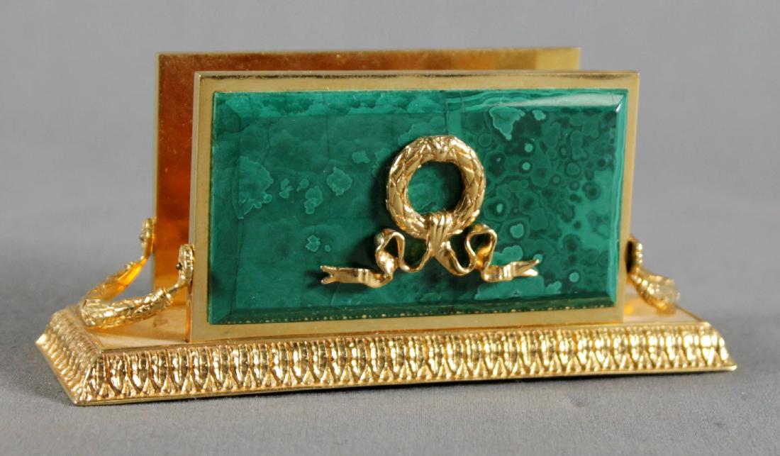 MALACHITE AND BRONZE CARD HOLDER (1 of 2)