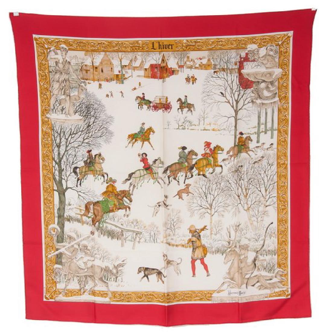 HERMES "L'HIVER" SCARF (1 of 7)