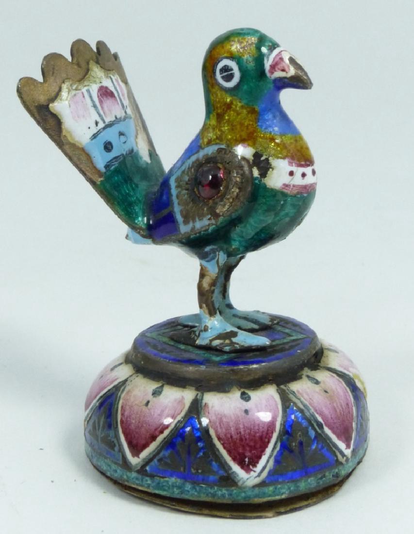 RUSSIAN ENAMEL FIGURE OF A BIRD (1 of 4)