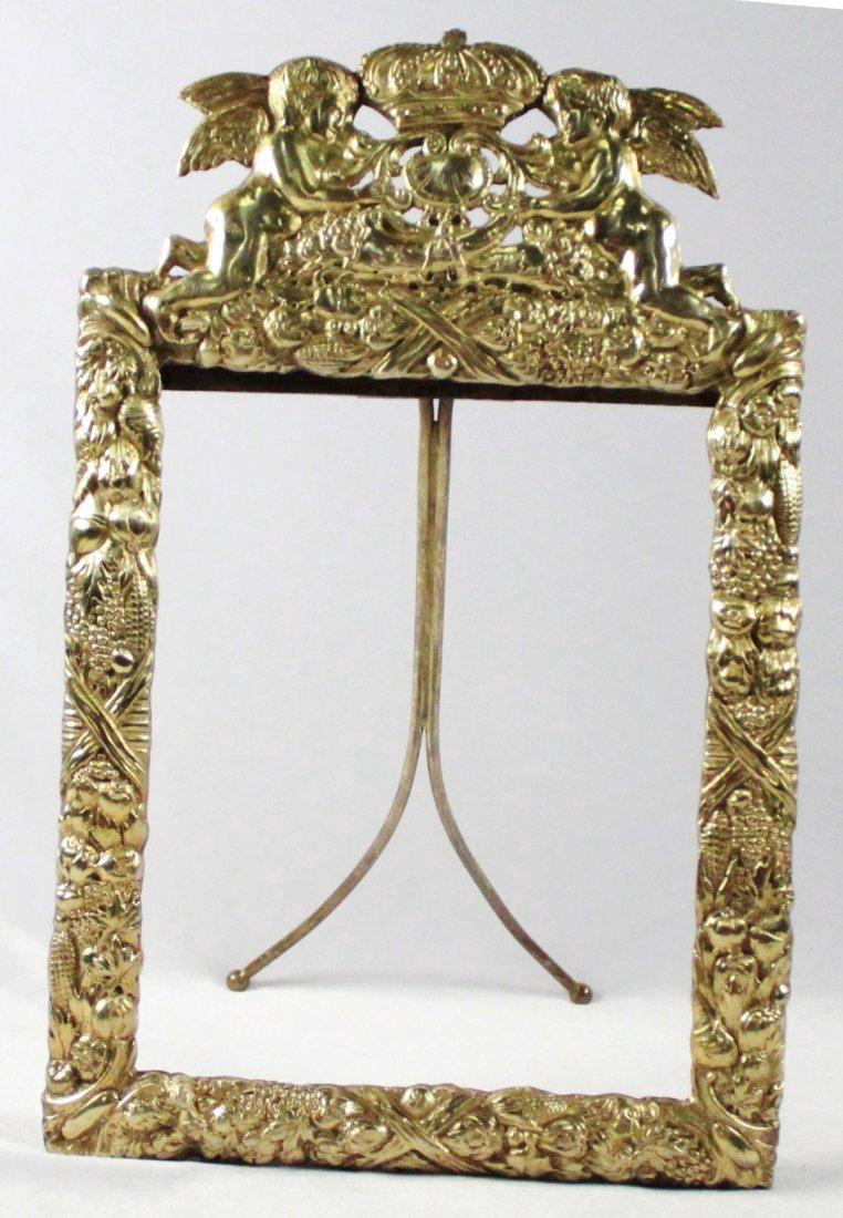 ANTIQUE DORE OVER BRONZE PICTURE FRAME, NO GLASS, (1 of 8)