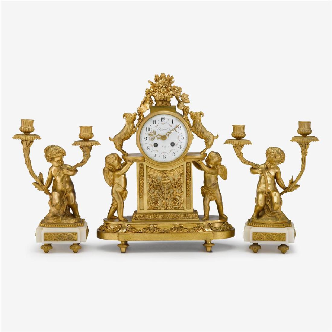 19th Century French Louis XV style gilt bronze clock (1 of 1)