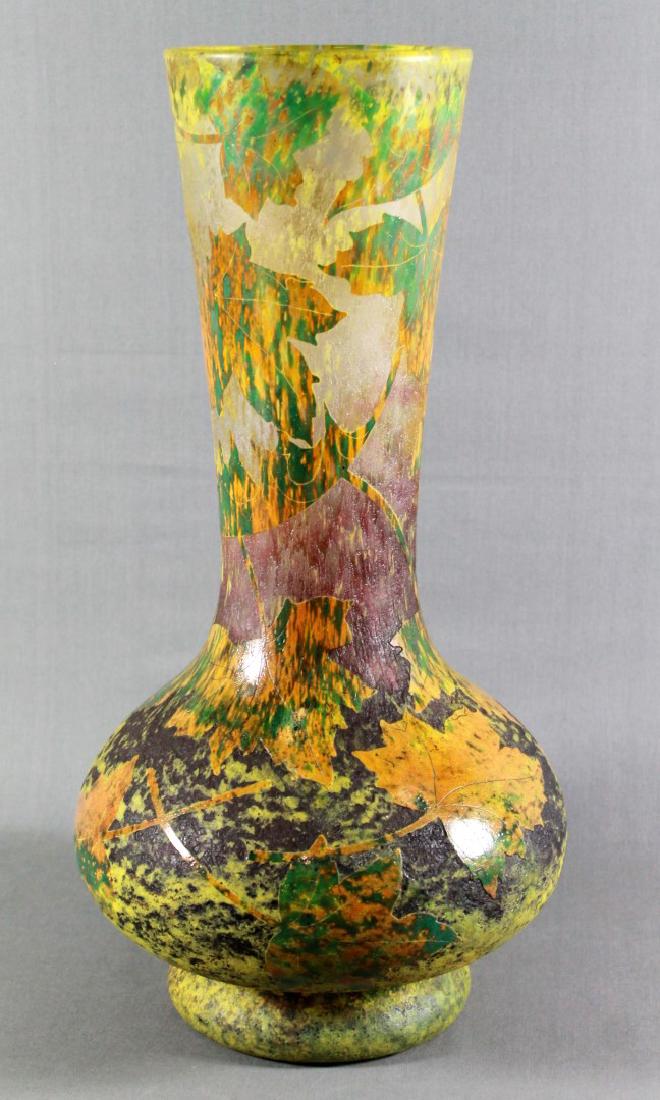 DAUM NANCY VITRIFIED CAMEO MAPLE LEAF VASE (1 of 4)
