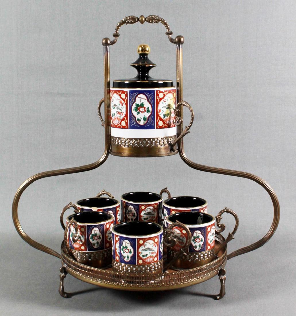 7 PC PORCELAIN TEA CADDY WITH STAND (1 of 5)