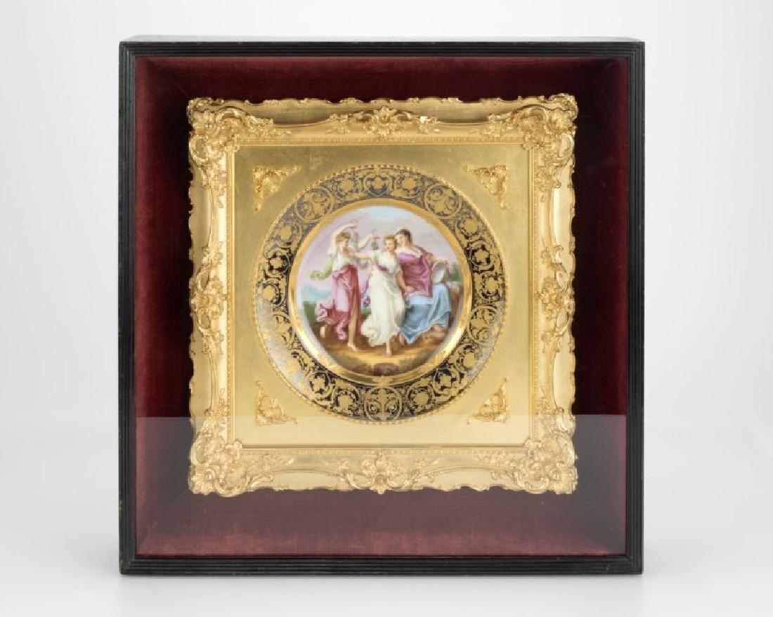 A framed 19th C. Royal Vienna porcelain plate (1 of 3)