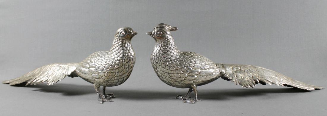 PAIR OF SPANISH .800 SILVER PHEASANTS (1 of 5)