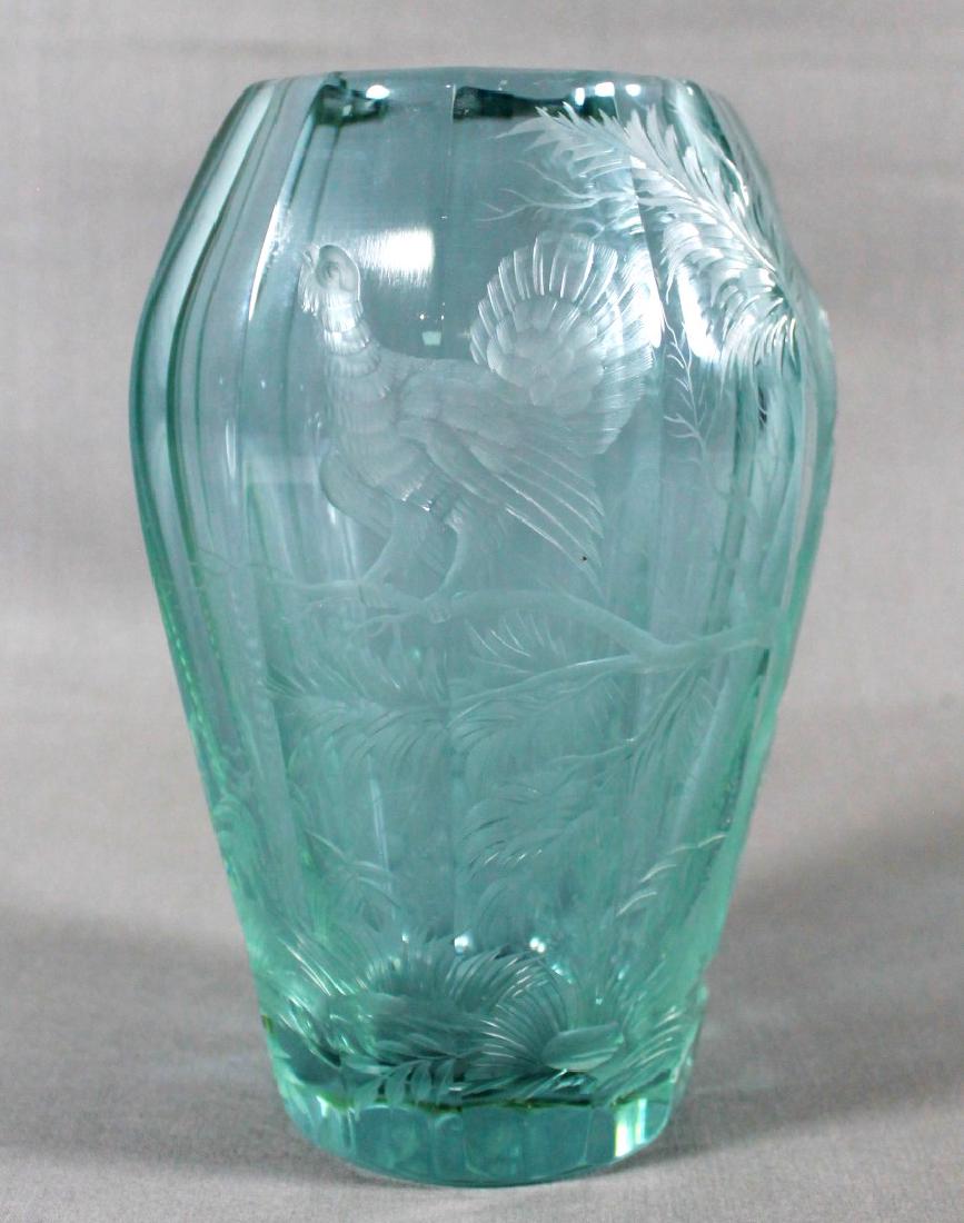 MOSER FACETED AND ENGRAVED GLASS DICHROIC VASE (1 of 4)