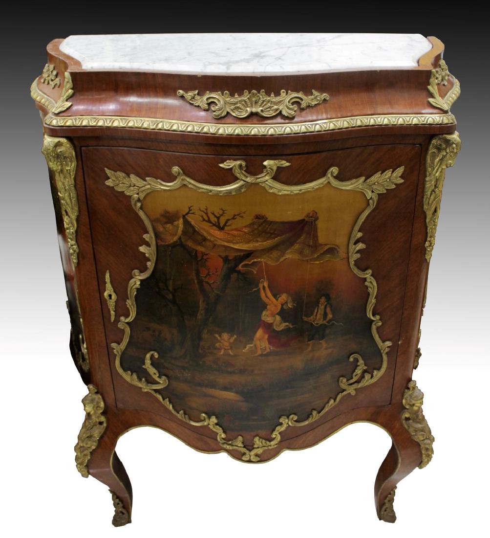 VERNIS MARTIN STYLE 1 DOOR CABINET WITH MARBLE TOP (1 of 6)