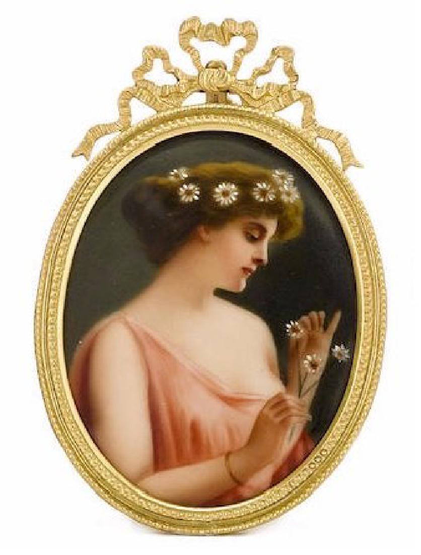 GERMAN PORCELAIN OVAL PLAQUE LATE 19TH-EARLY 20TH (1 of 1)