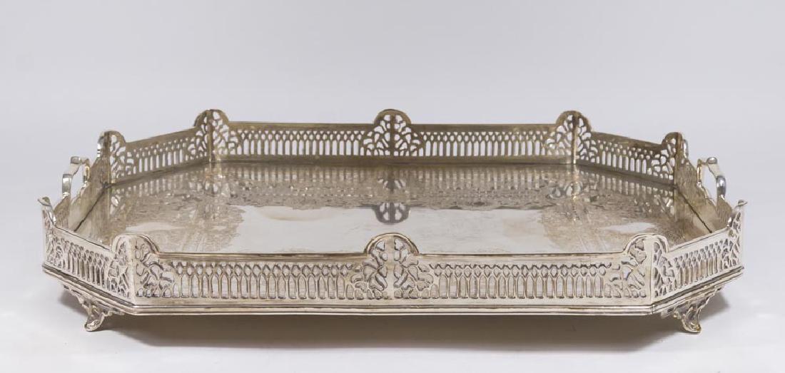Silverplated Footed Tray with Gallery (1 of 4)