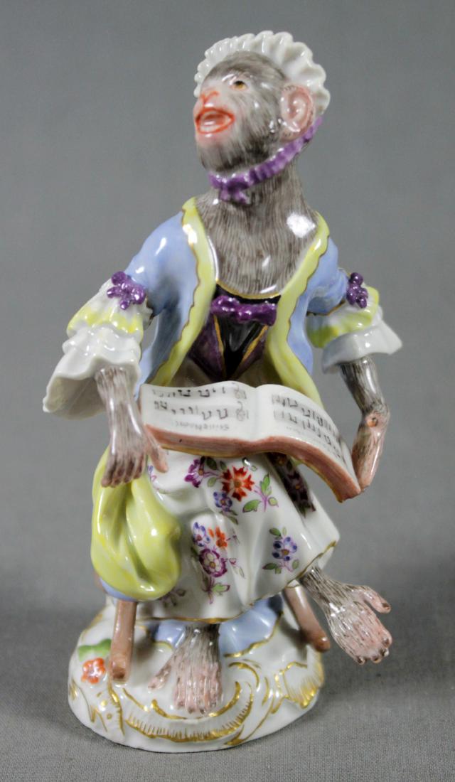 19TH C. MEISSEN MONKEY BAND FIGURE OF SINGER (1 of 5)