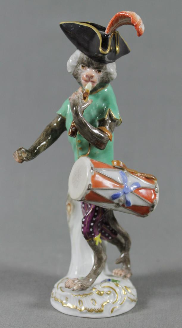 19TH C. MEISSEN MONKEY BAND FIGURE OF DRUMMER (1 of 5)