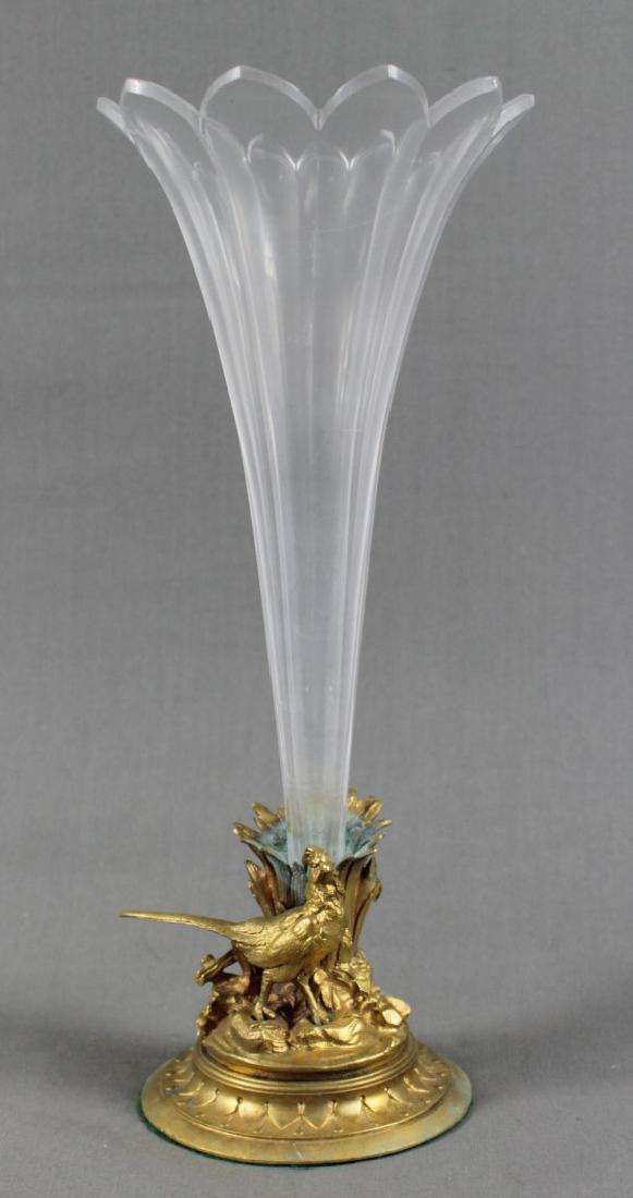 GILT BRONZE AND CRYSTAL BUD VASE (1 of 3)