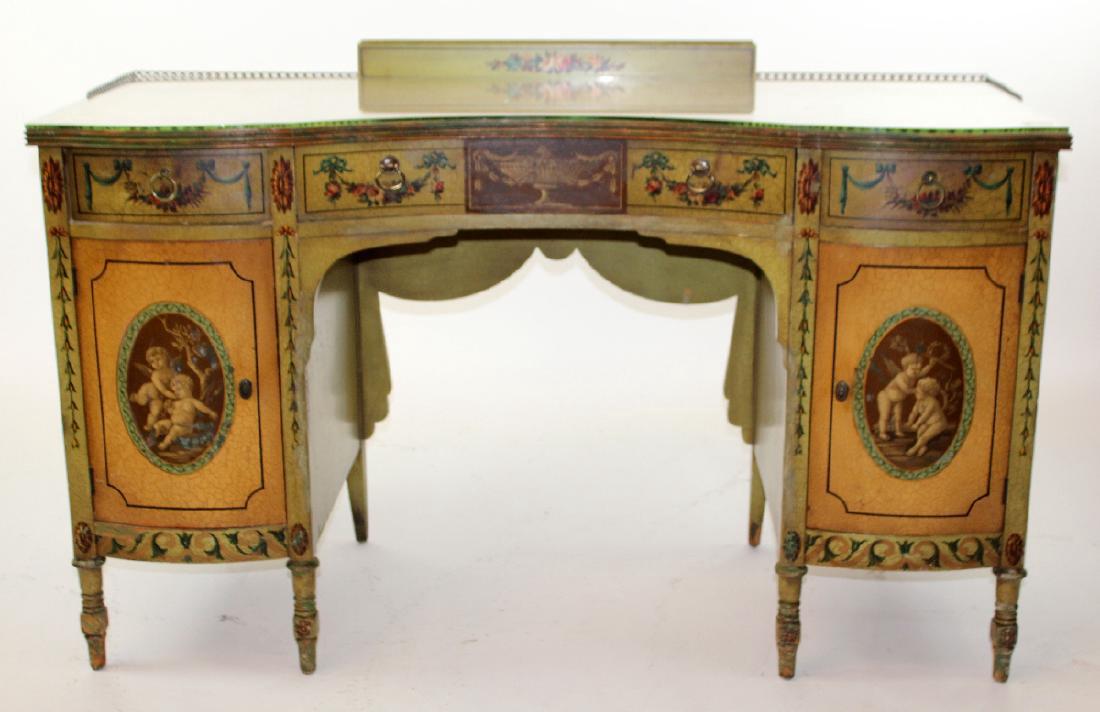 Antique English Victorian painted vanity with classical (1 of 5)